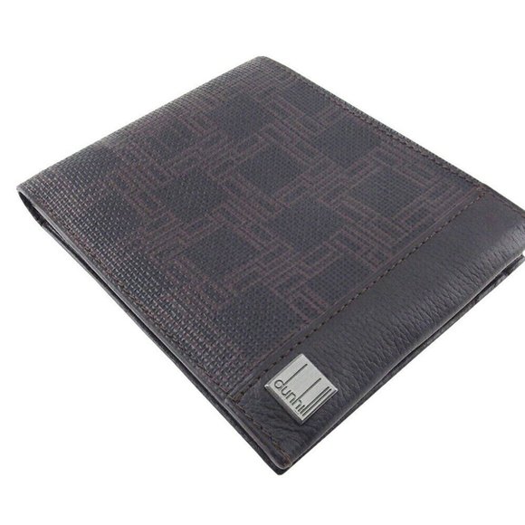 DUNHILL Bi -fold Wallet D8 PVC x Leather Authentic USED - Picture 5 of 11